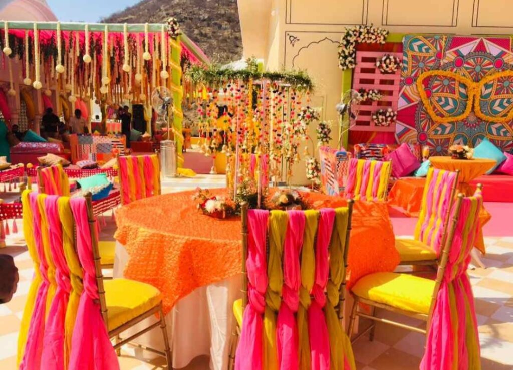 Carnival Mehendi Backdrop: A Fun & Colorful Decor by Wedding Decor by Gaur