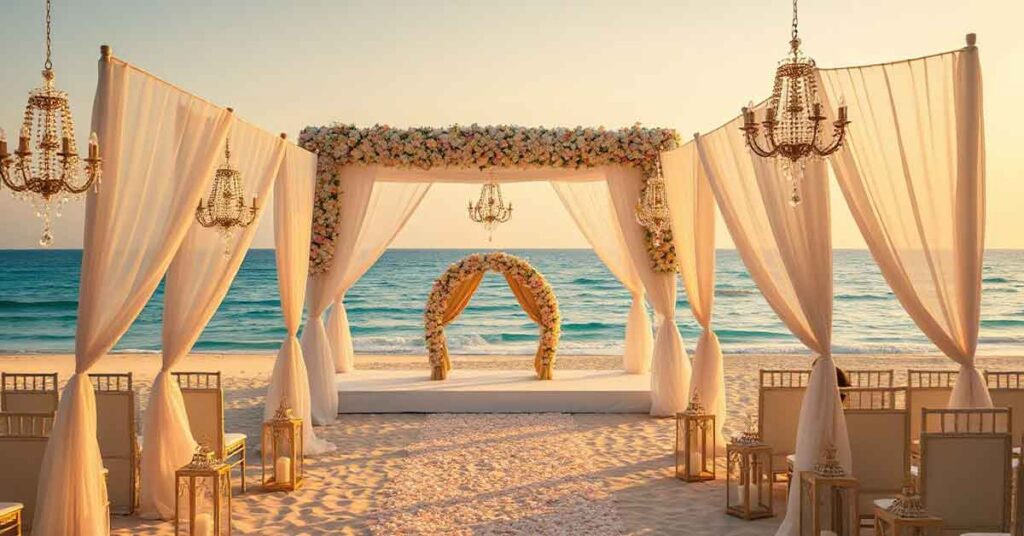 Luxury Beach Wedding Decor India | Gaur Wedding Decor
