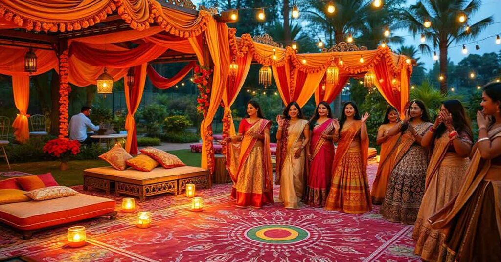 Vibrant Mehndi Décor in Delhi by Vipnesh Gaur